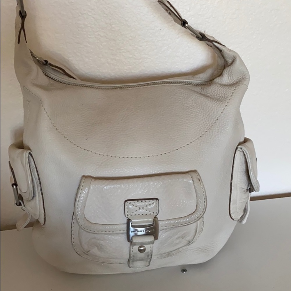 Michael Kor's Vintage White Leather Shoulder Bag